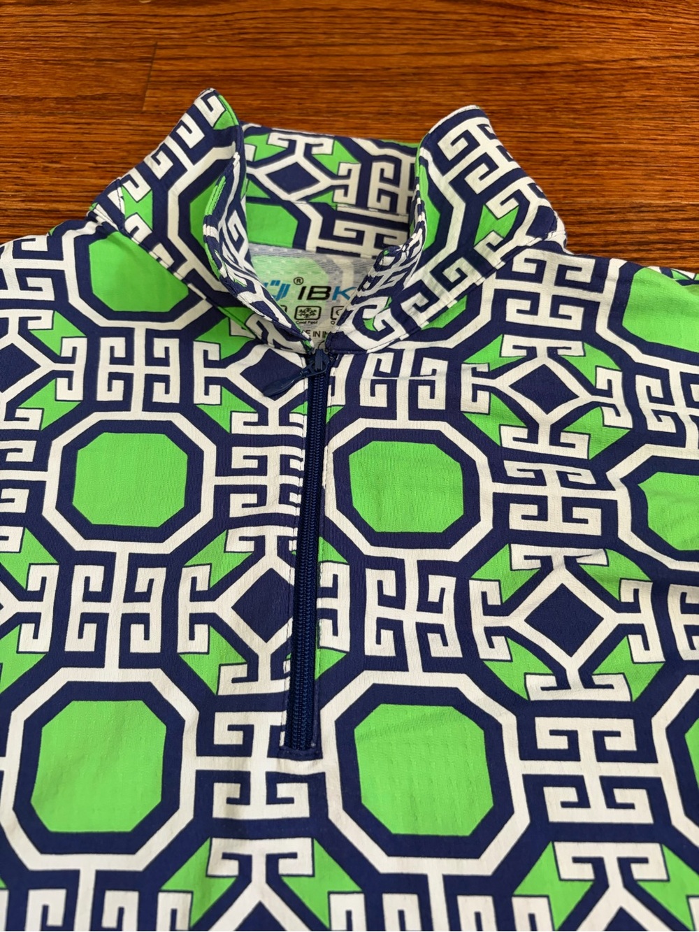 IBKUL Icifil Long Sleeve 1/4 Zip Sun Golf Pullover Classic Key Green Size Large - Picture 2 of 10